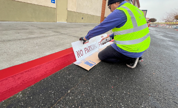Commercial Property Fire Lane Painting and Parking Lot Striping