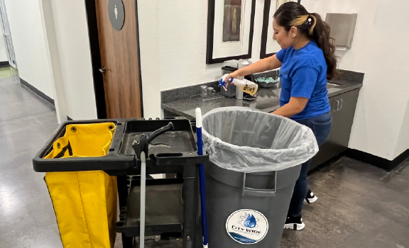 Commercial property janitorial services
